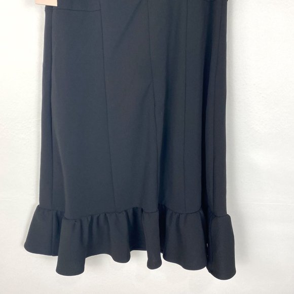 Nanette Lepore Cap Sleeve Midi Sheath Dress Black 8 - Picture 8 of 10